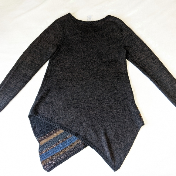 Soft Surroundings Wool Blend Criss Cross Hemline Sweater Top Medium - Picture 2 of 9